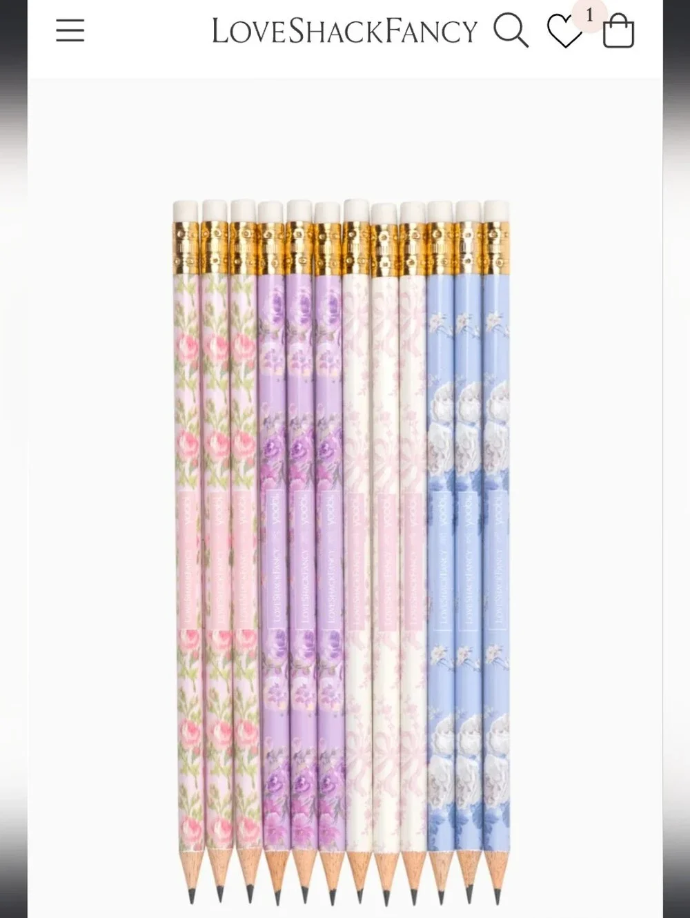 LoveShackFancy Floral No.2 Pencil Set - Pastel Mix